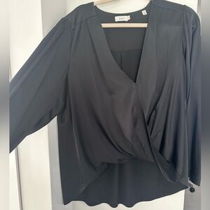 A.L.C. Women's Black silk Wrap Top